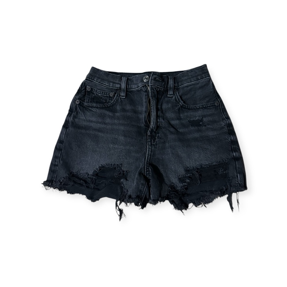 American Eagle Distressed Black Denim Shorts